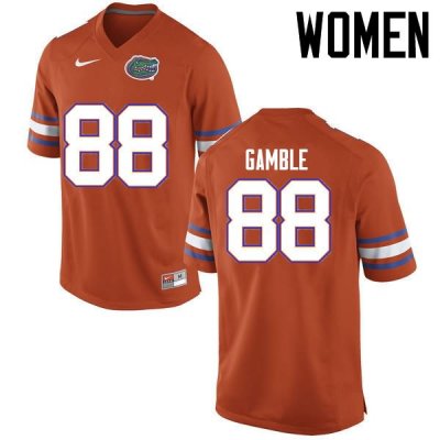 Women's Florida Gators #88 Kemore Gamble NCAA Nike Orange Authentic Stitched College Football Jersey HWU4762GE